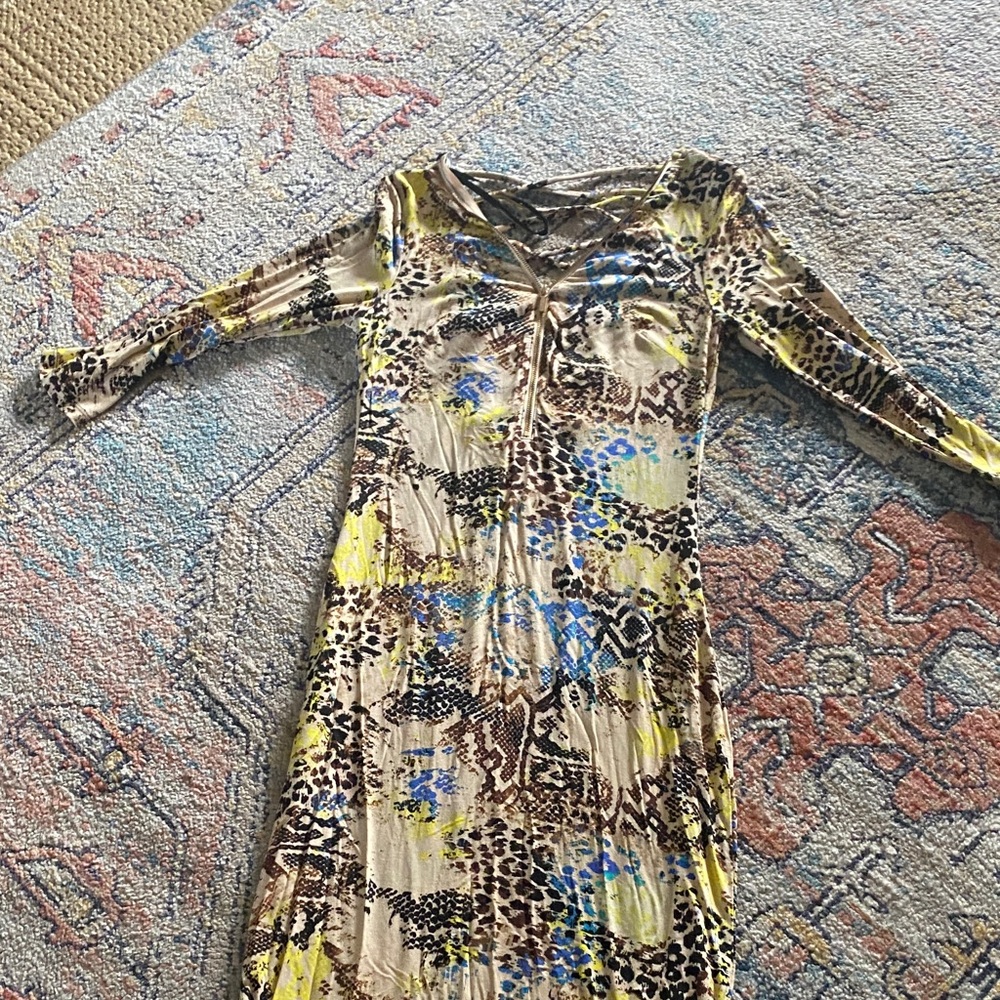 Bebe Multicolor Animal Print Dress